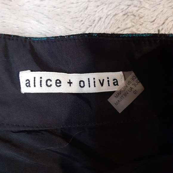 Alice + Olivia Metallic Green Mini Skirt - Picture 6 of 6